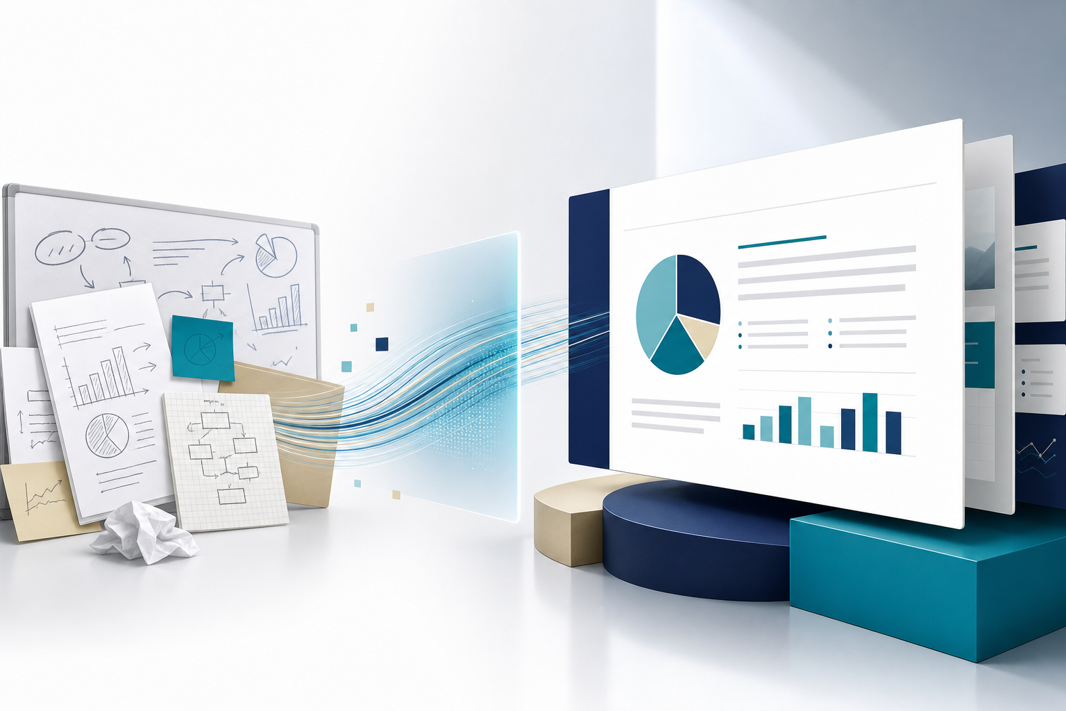 Messy slide to board-ready slide article